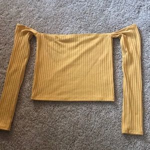 Pacsun mustard off shoulder top